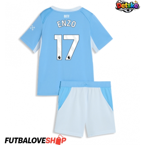 Dres Manchester City Enzo Fernandez #17 Domáci pre deti 2026-27 Krátky Rukáv (+ trenírky)